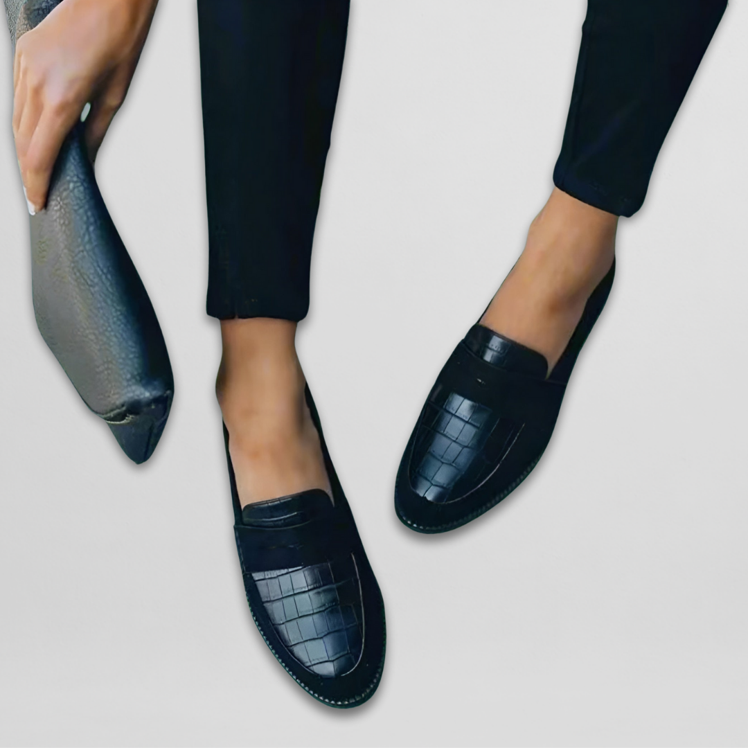 Sleekmoor™ Croc-Texture Loafers