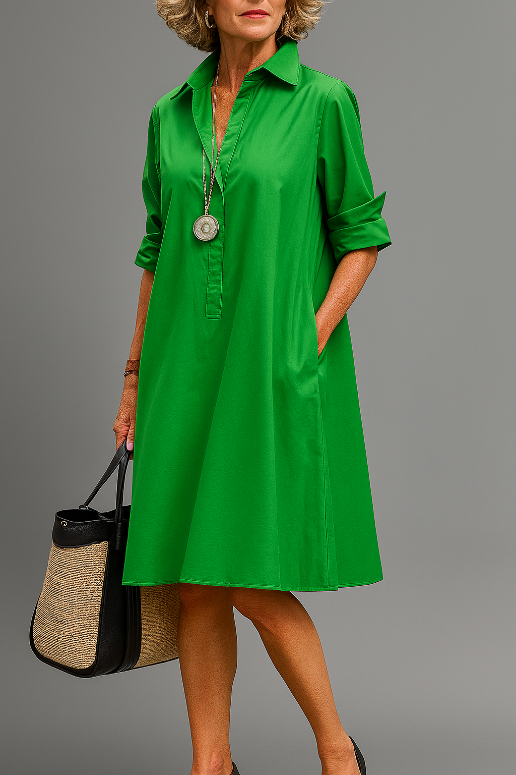 Verelise™ Emerald Shirt Dress