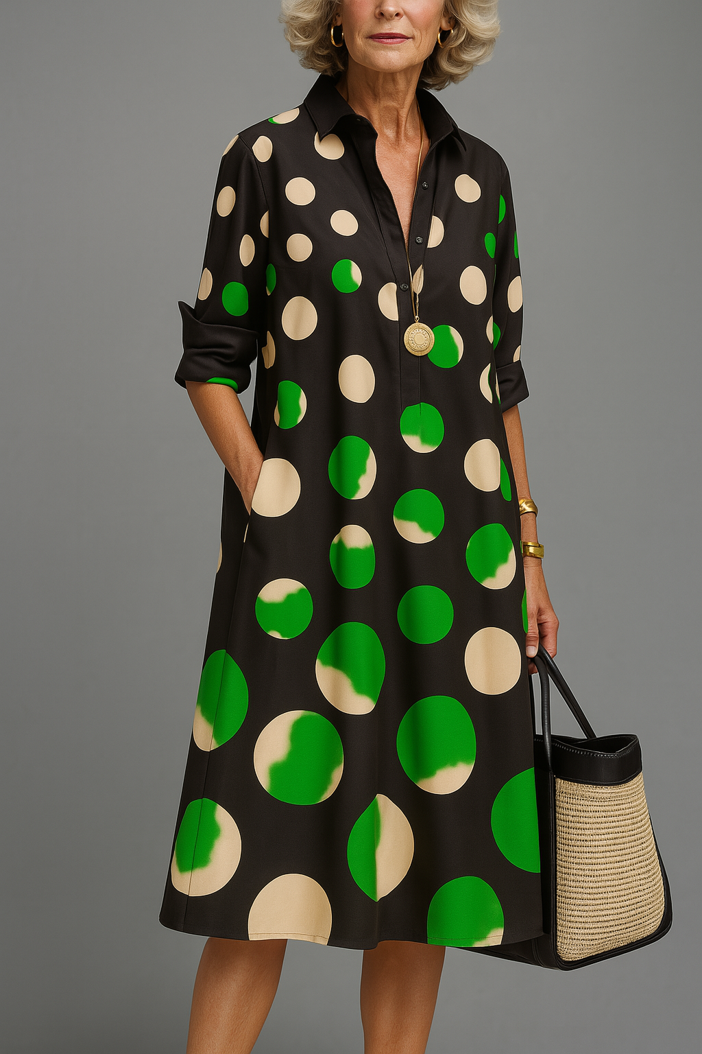 Maristella™ Polka Dot Shirt Dress