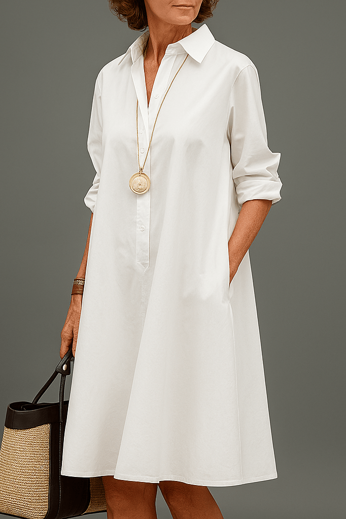 Alessienne™ Classic White Shirt Dress