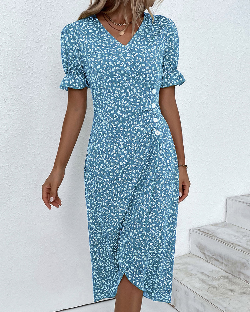 Blossomveil™ Midi Wrap Dress
