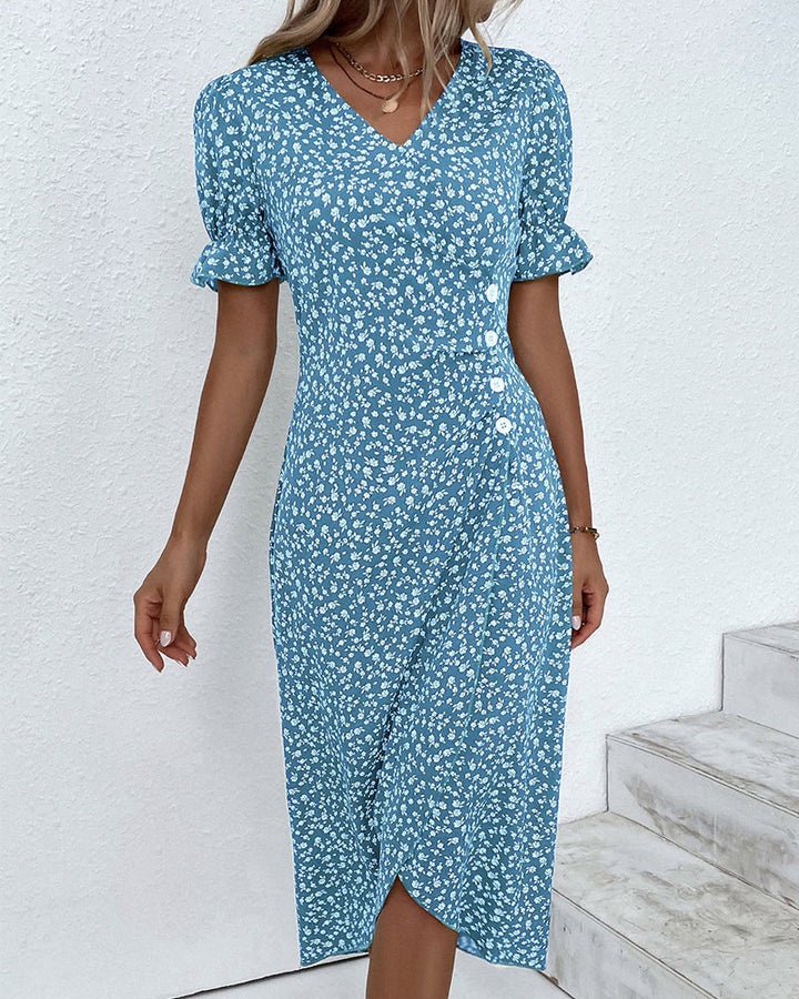 Blossomveil™ Midi Wrap Dress