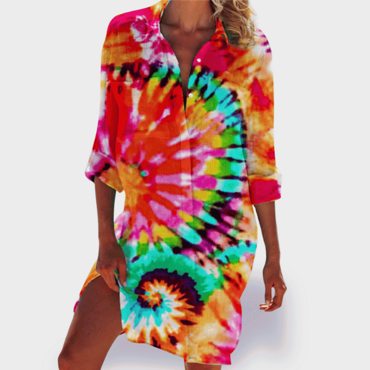 Zentara™ Coastal Print Shirt Dress