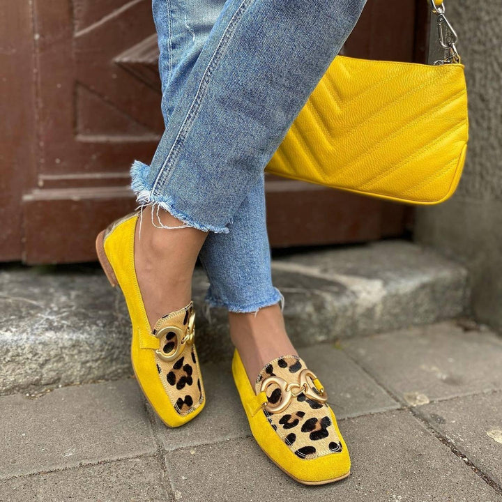 Solviera™ Leopard Buckle Loafers