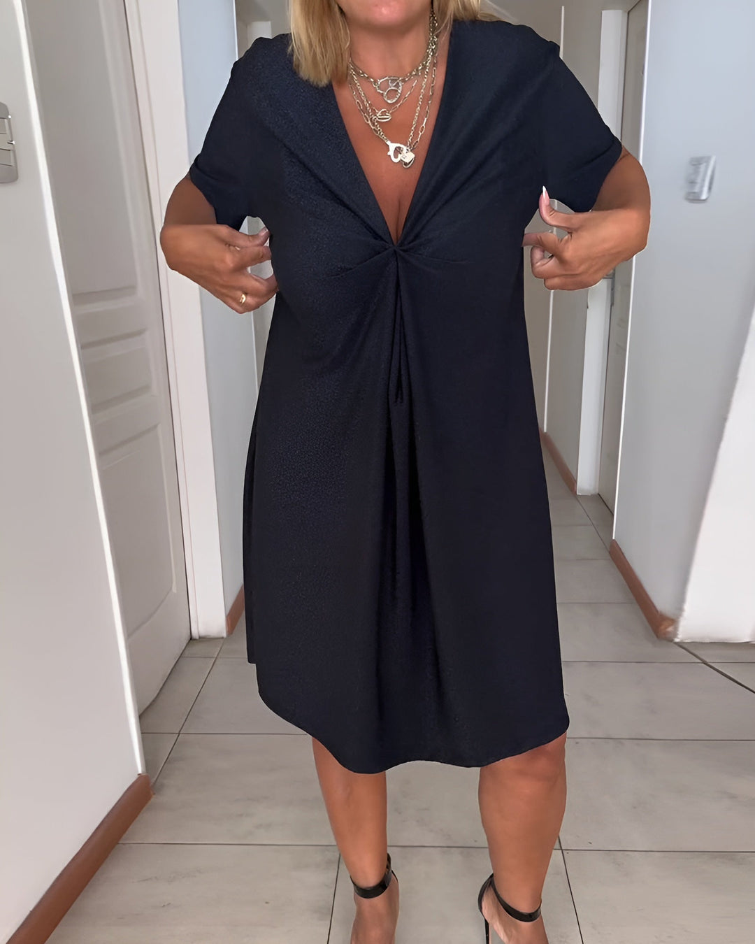 Nerina™ Twist Front V-Neck Dress