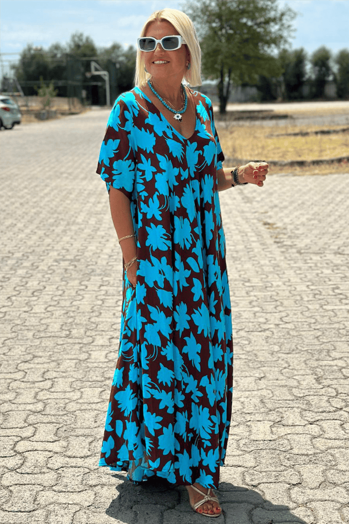 Kendra™ Tropical V-Neck Maxi Dress