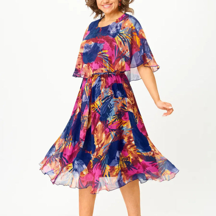 Lunara™ Midnight Bloom Midi Dress