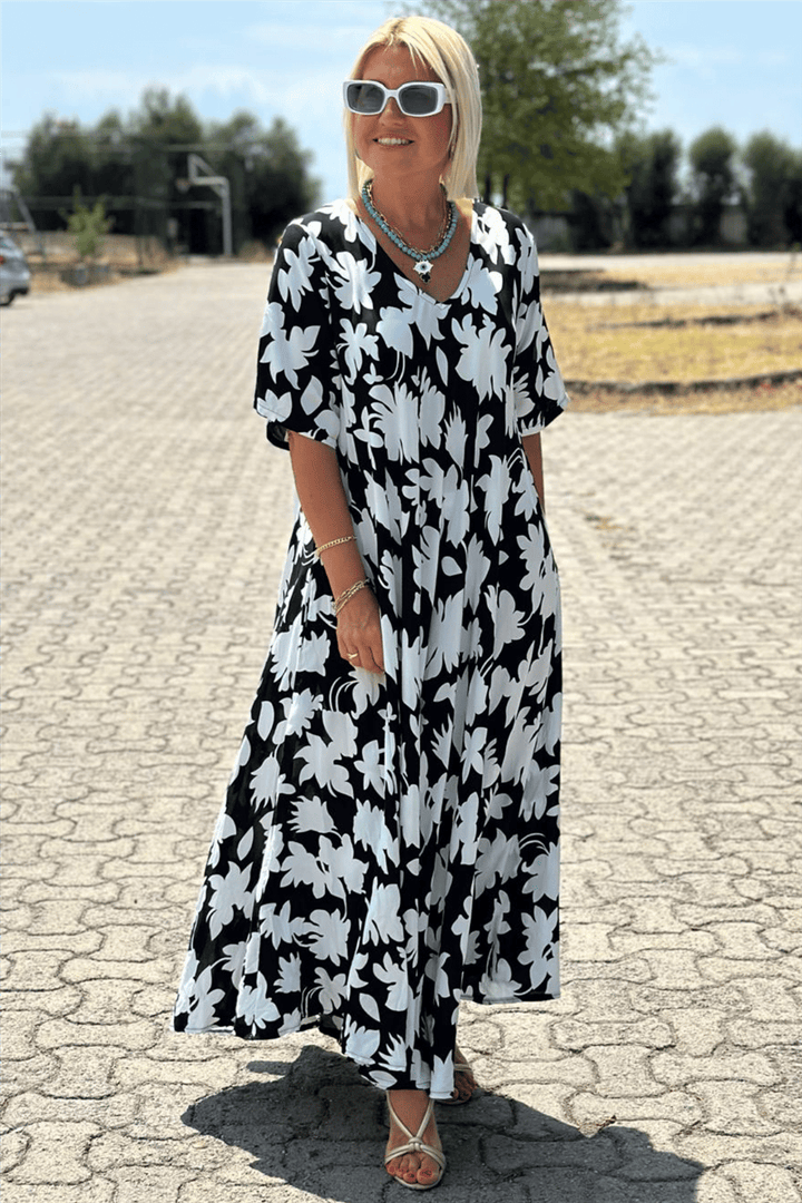 Kendra™ Tropical V-Neck Maxi Dress