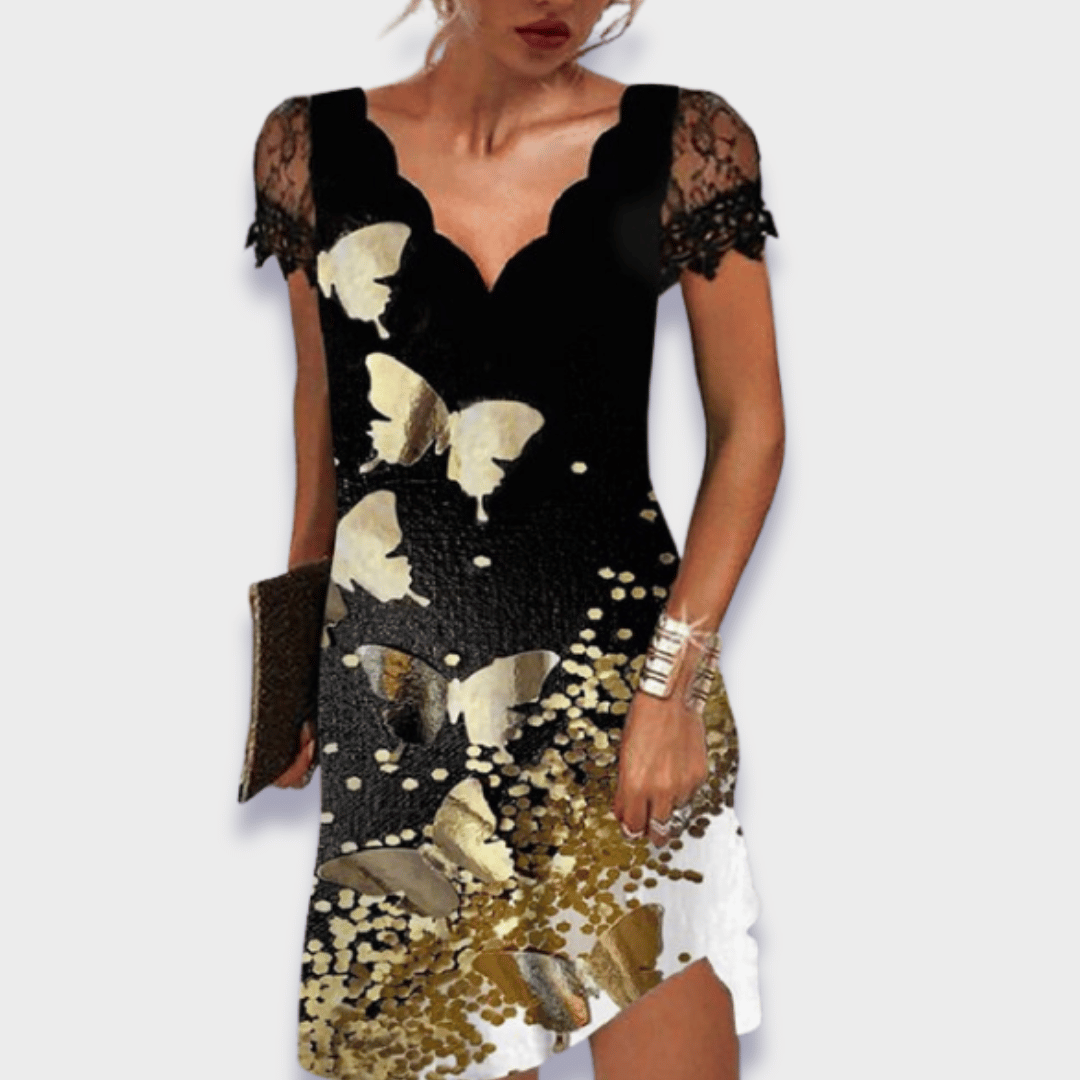 Lunoria™ Lace Accent Mini Dress