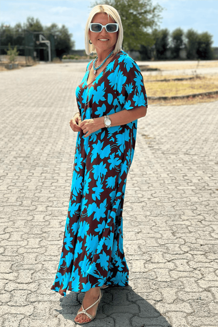 Kendra™ Tropical V-Neck Maxi Dress