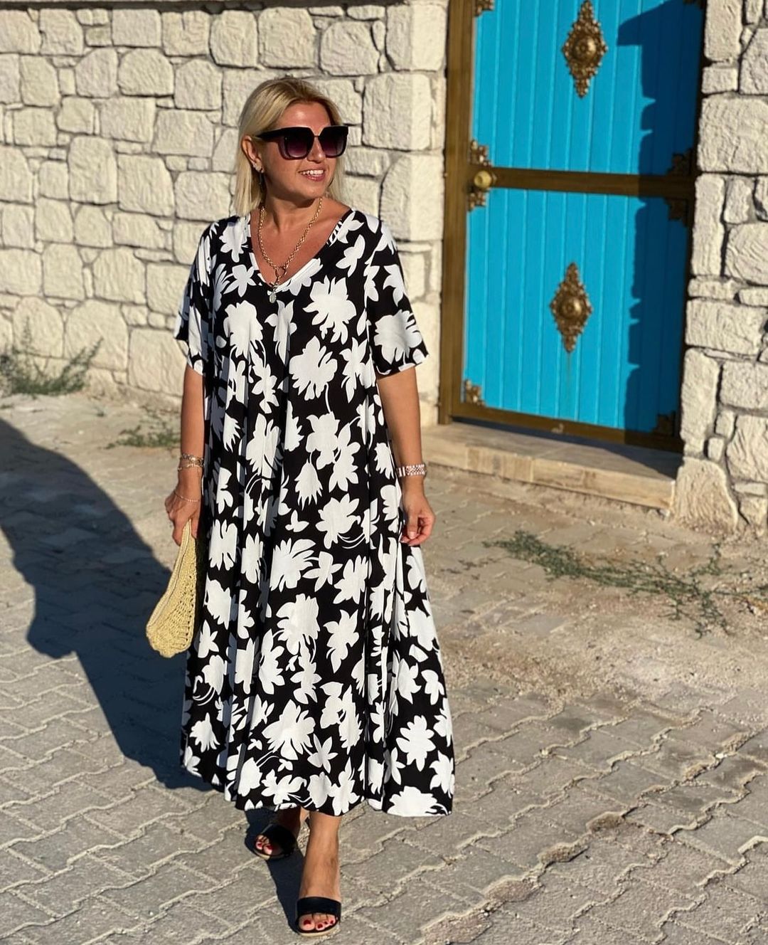 Kendra™ Tropical V-Neck Maxi Dress