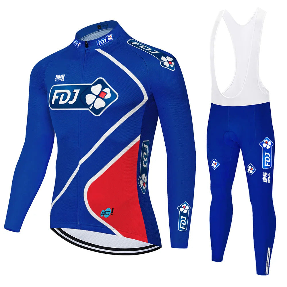FDJ - Long-sleeved professional cycling set