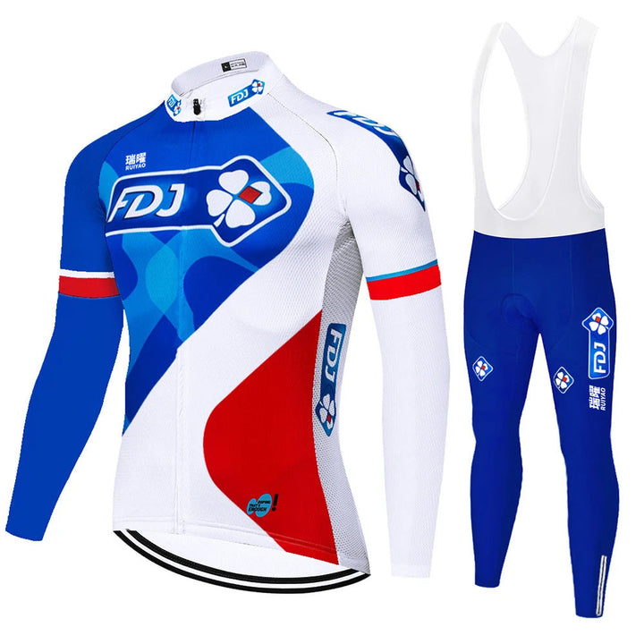 FDJ - Long-sleeved professional cycling set