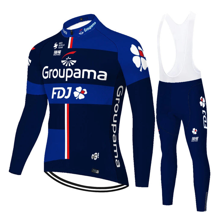 FDJ - Long-sleeved professional cycling set