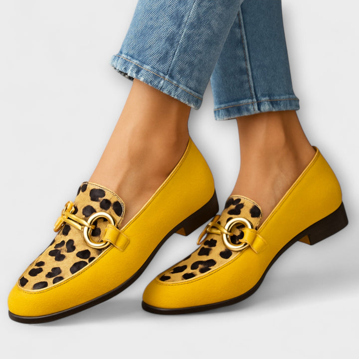 Solviera™ Leopard Buckle Loafers