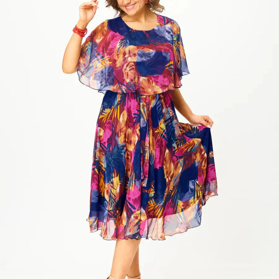 Lunara™ Midnight Bloom Midi Dress