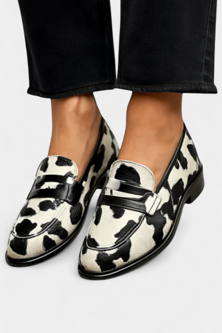 Orviana™ Cow Print Loafers