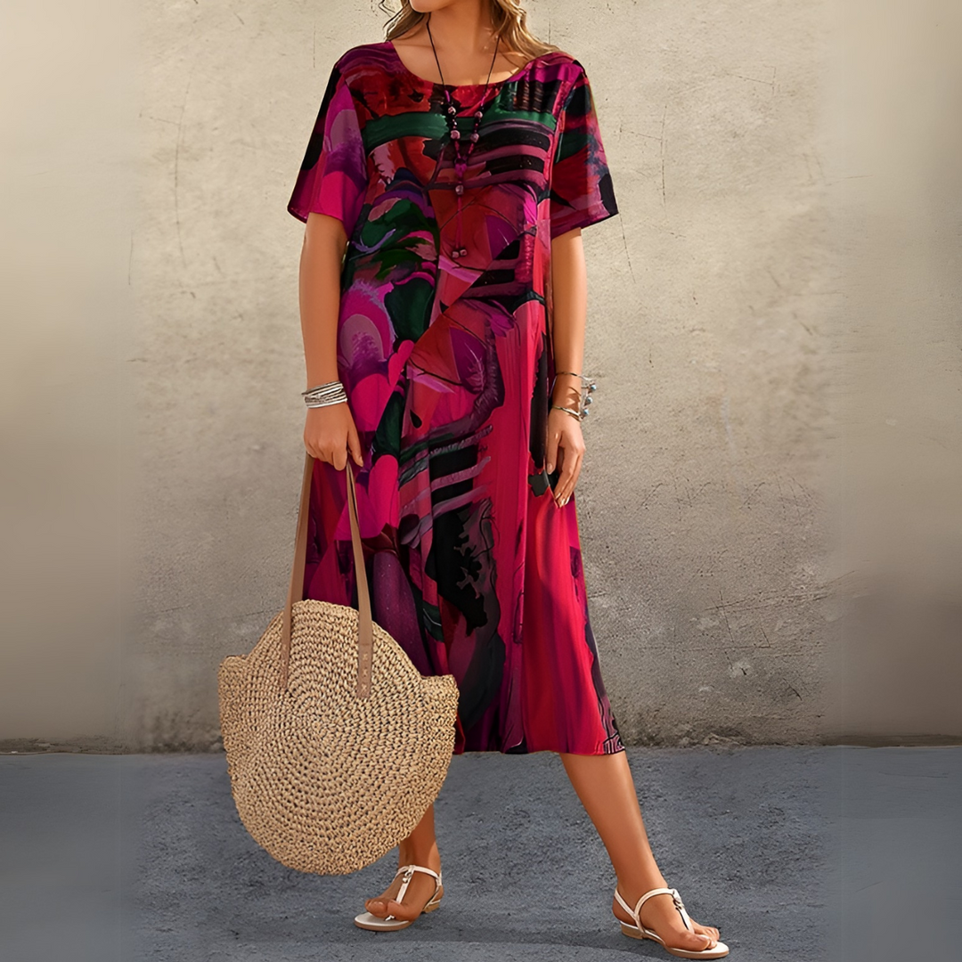 Arlena™ Abstract Print Midi Dress