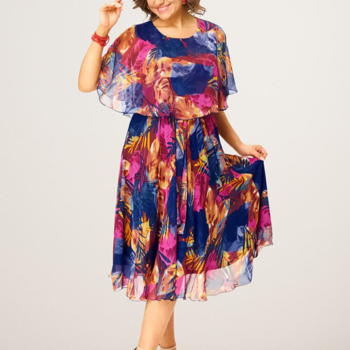 Lunara™ Midnight Bloom Midi Dress