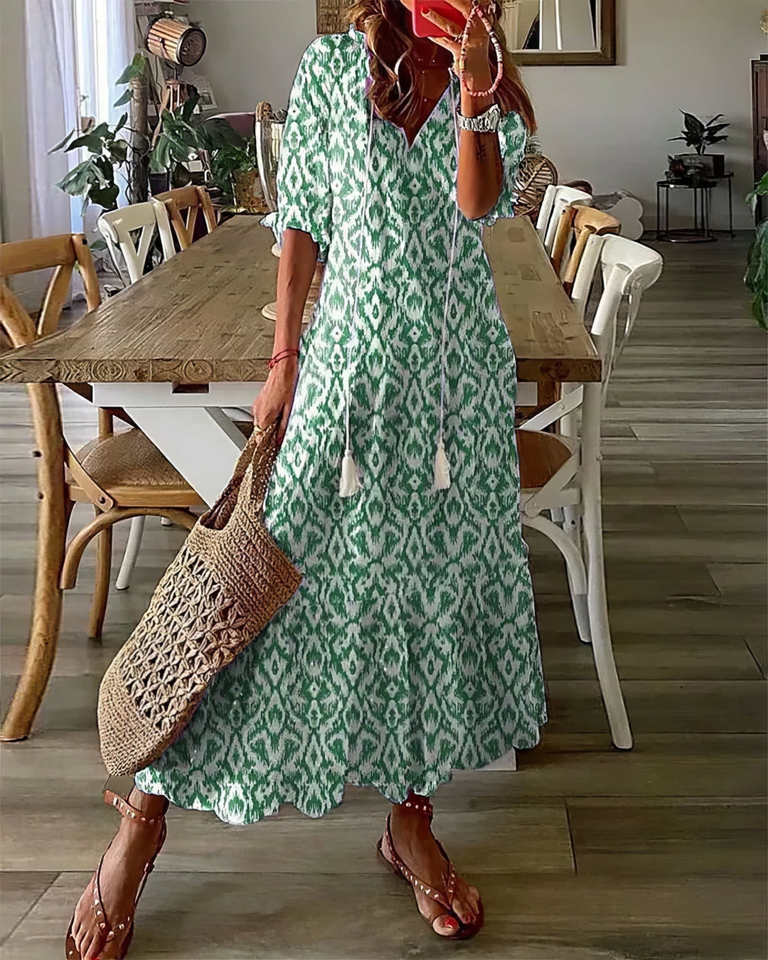 Isolene™ Tiered Boho Maxi Dress